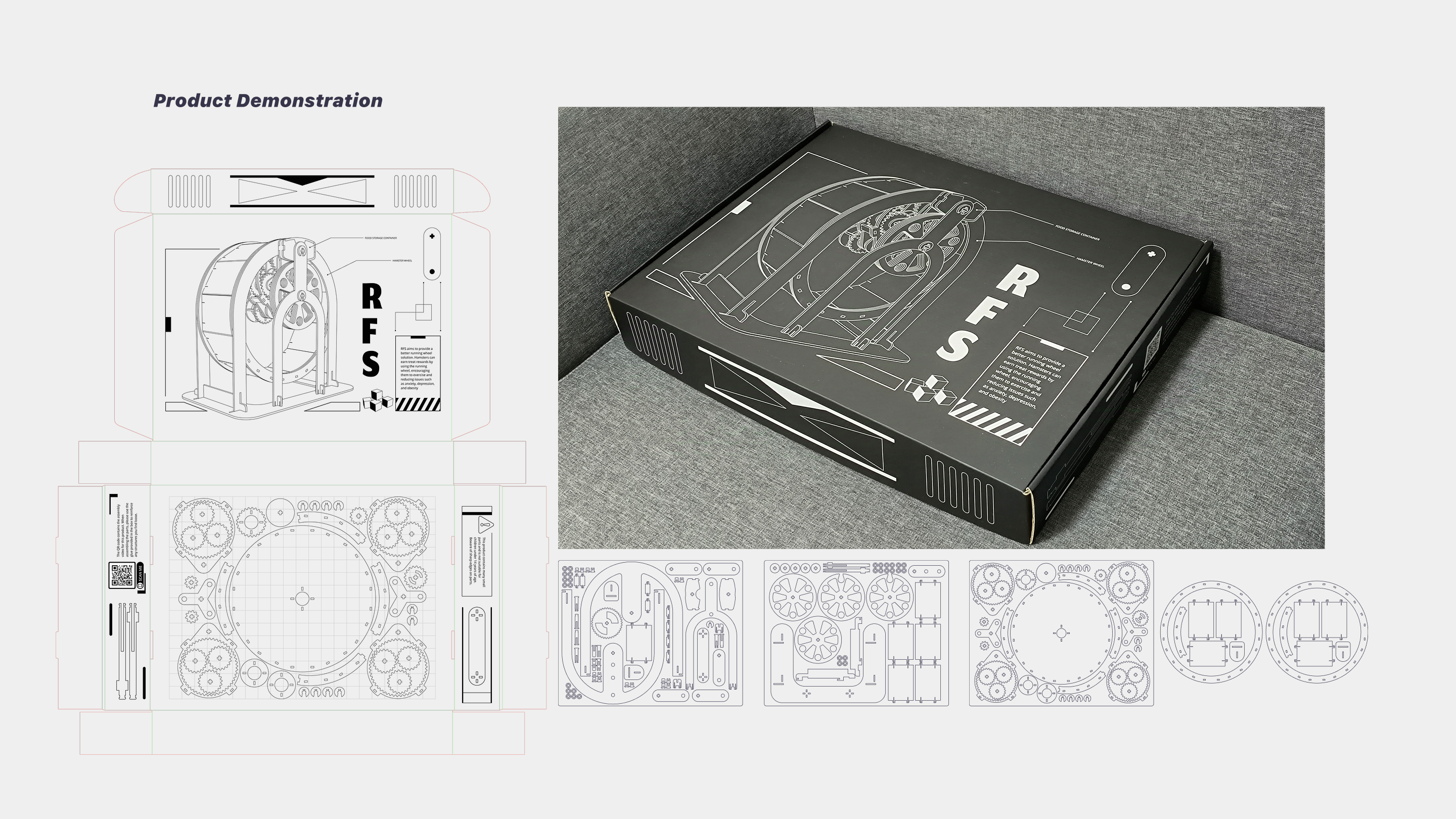 Product demonstration board showing the wheel in use.
